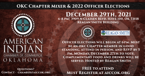 OKC Chapter Mixer and Elections December 29th. Cost is FREE must register